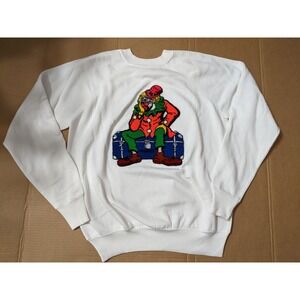 Vintage Clown Sweatshirt  Applique X Large Unisex 1980s DIY Adult
